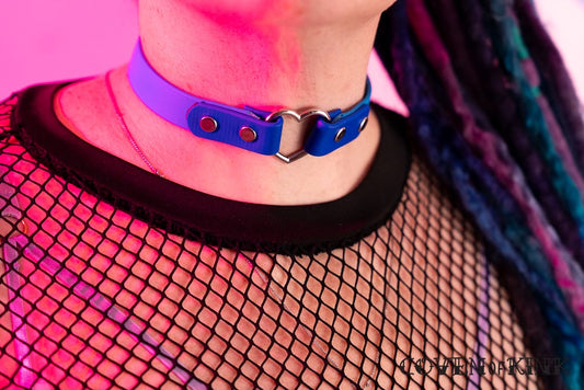 Heart Ring Vegan Leather Submissive Kitten Collar