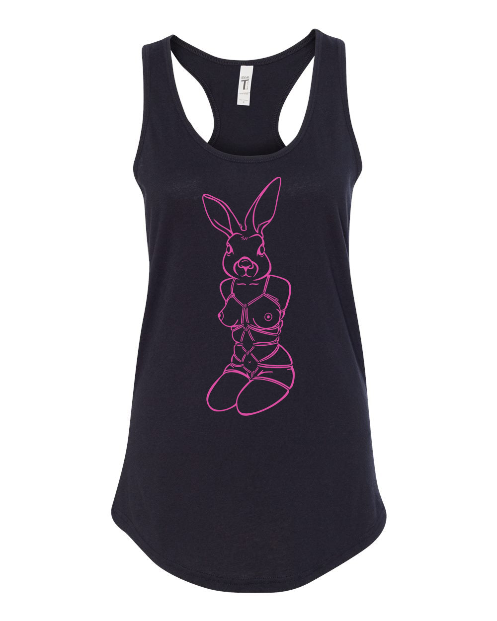 Rope Bunny Illustration Junior's Racer Back Tank Top