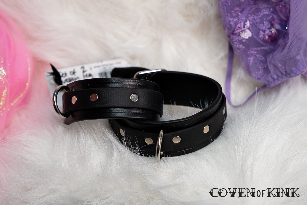 D-Ring Vegan Leather Wrist and Ankle Cuff Restraints