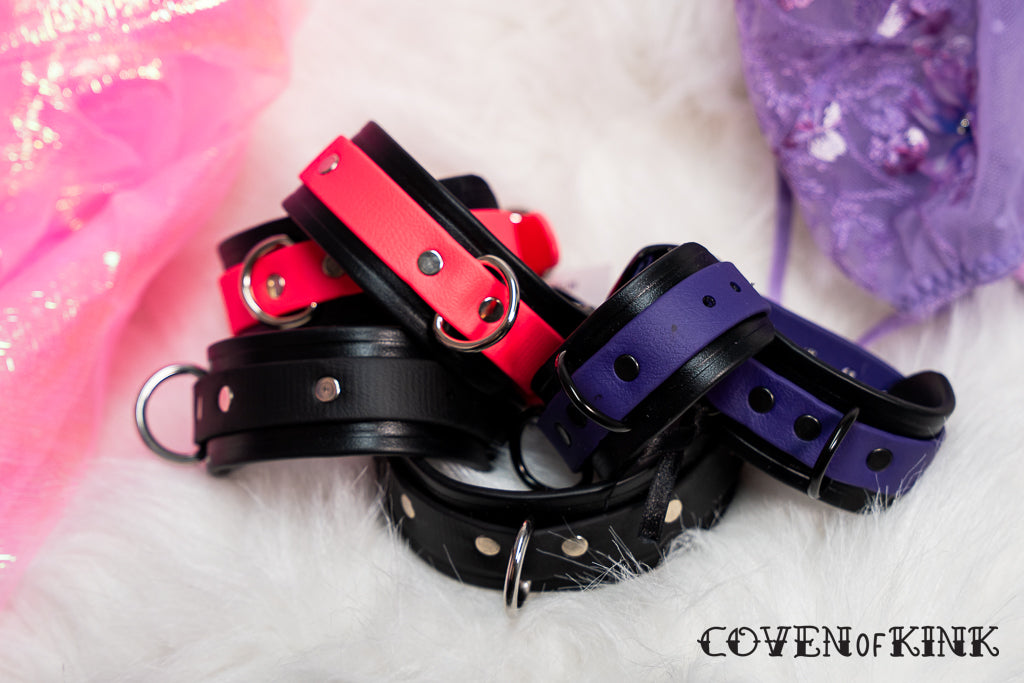 D-Ring Vegan Leather Wrist and Ankle Cuff Restraints