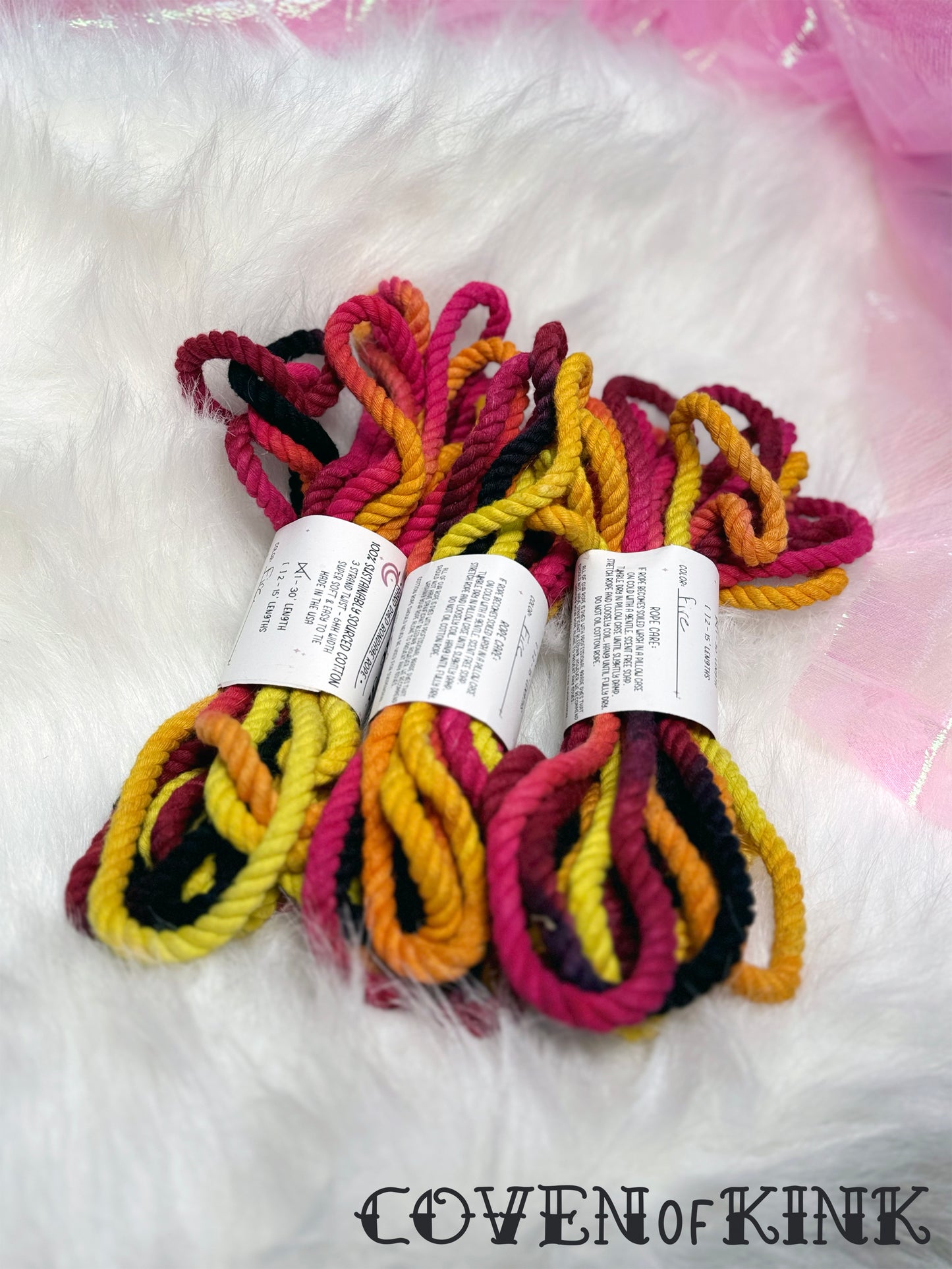 Fire Hand Dyed Sustainably Sourced Cotton Bondage Rope