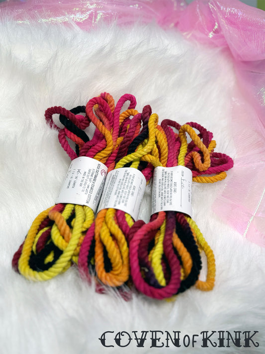 Fire Hand Dyed Sustainably Sourced Cotton Bondage Rope