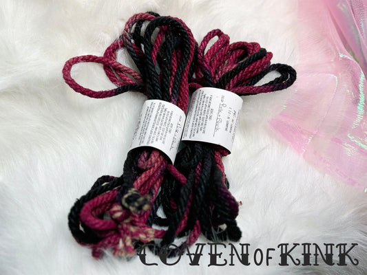 Pink & Black Hand Dyed Organic Hemp Bondage Rope