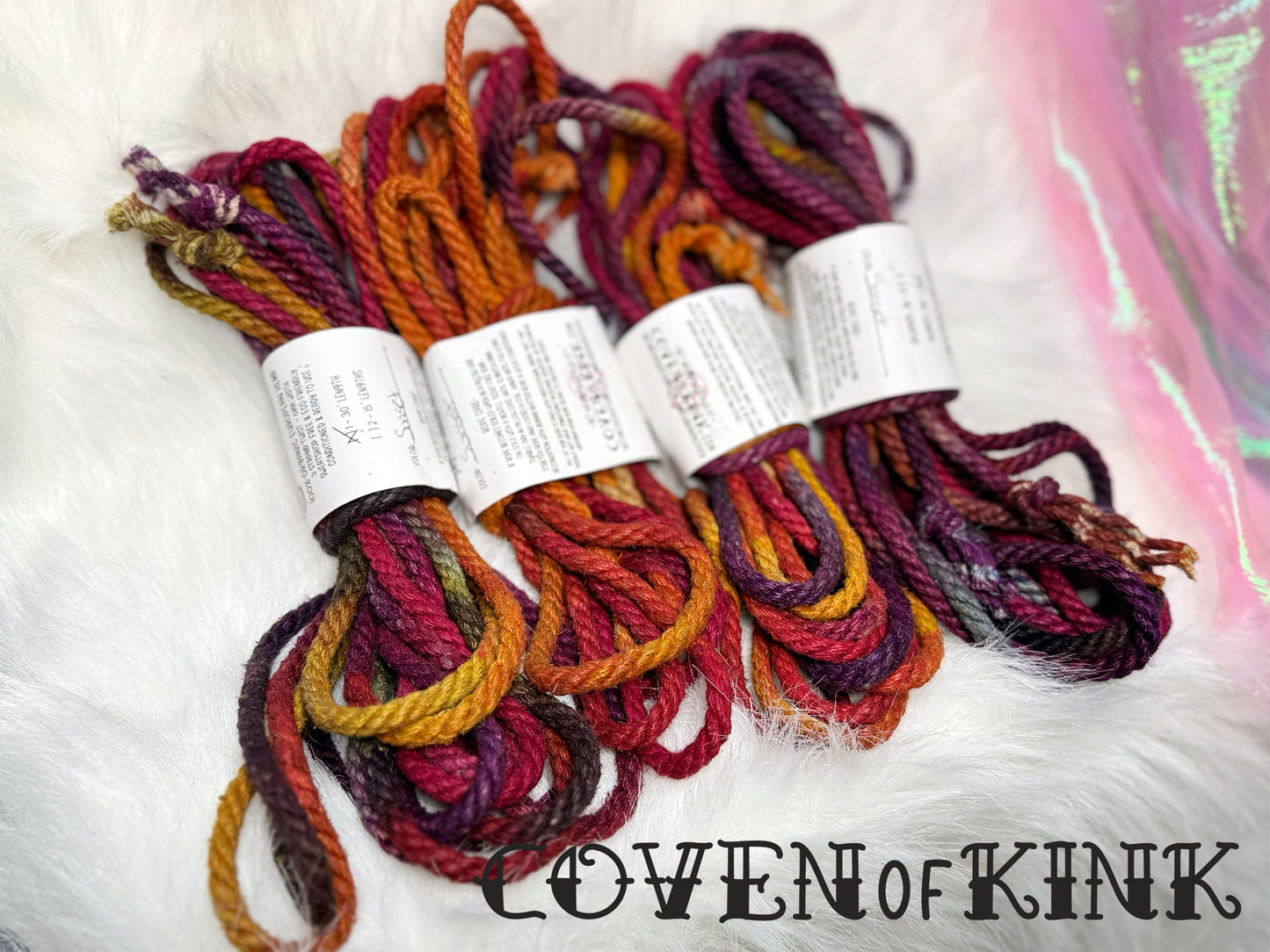 Sunset Hand Dyed Organic Hemp Bondage Rope